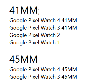 OEM Silicone band for Google watch pixel 1234