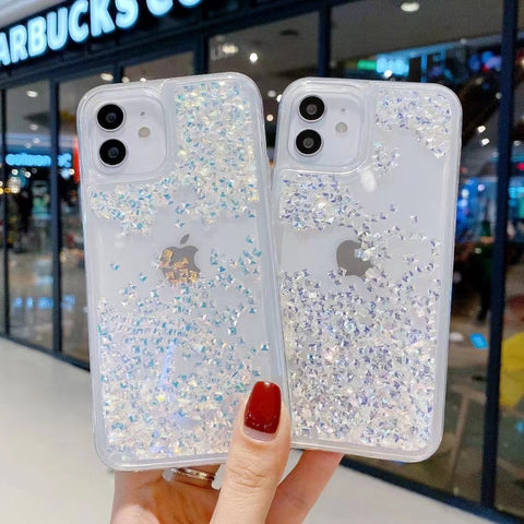Image of iPhone 12 11 Pro Max luxury shining Casing popular Diamond glitter liquid quicksand phone case For apple X XR XS Max SE 2020