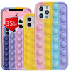 Push It Relieve Stress Fidget Toy Pop Bubble Phone Case For iPhone 12 11 pro max 7 8 plus x xr xs apple xsmax cover