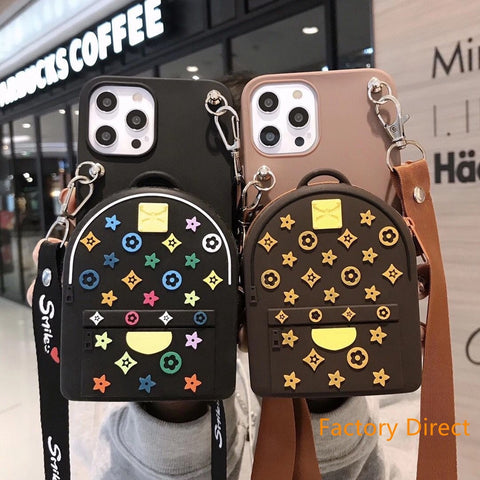 Image of Samsung S21 ultra S21 pro case S30 Galaxy S20 S10 S9 S8 PLUS hand bag case with card wallet change purchase key card bag with cross body strap back cover for kids outdoors