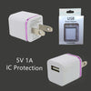 5V 1A wall charger adapter for iPhone with Intelligent circuit over charge protection