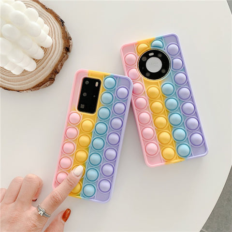 Image of Samsung phone galaxy s20 s21ultra plus push Pop Bubble Fidget Toys 3D Soft Case For note 20 J2 A 70 models with opp bag packaging