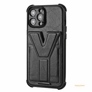 iPhone 13 12 Mini 11 Pro Max Casing Luxury Shockproof  Leather phone case with stand holder and card slot wallet back cover For apple X XR XS Max SE 2020 with magnetic plate