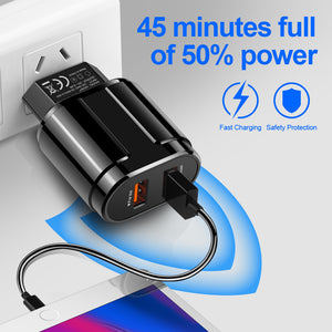 12W Dual Ports USB Fast Wall Charger