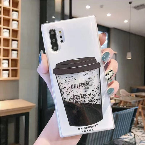 Image of Samsung A5 A7 2017 A6 plus A8 A21S A30 A31 A50 A51 A71 A81 A91 SPECIAL Casing coffee cup glitter liquid quicksand phone case For Samsung J310 J510 J710 M60S M80S Back cover