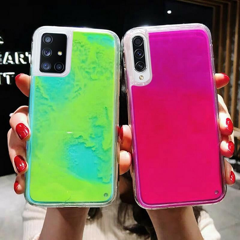 Samsung A sery J sery model Liquid Luminous Neon Sand Case Quicksand Glow In The Dark