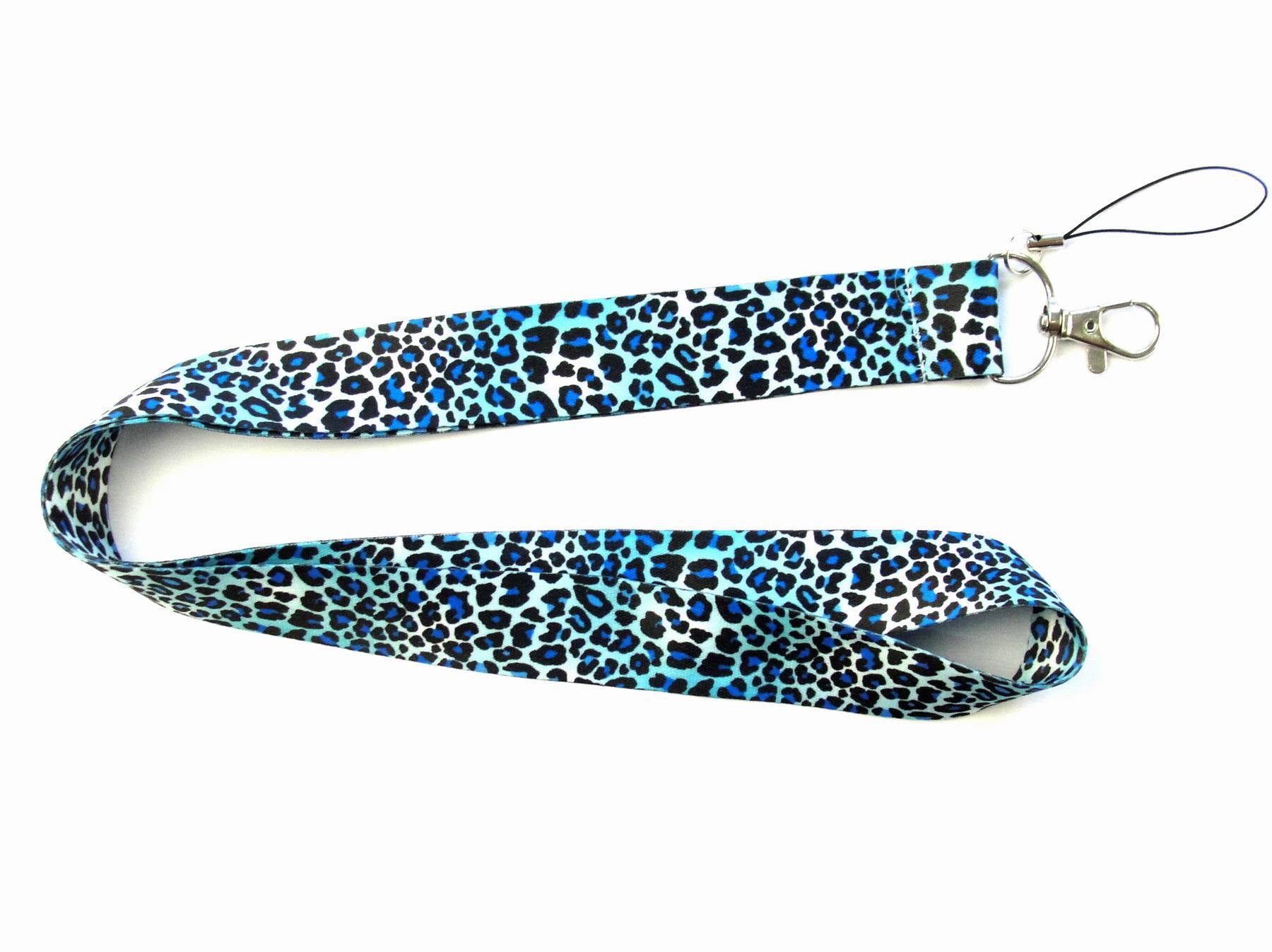 Fashion Classic Leopard Lanyards for ID Holders Work Pass Card Cellphone Name Badges Neck Strap with Keyring