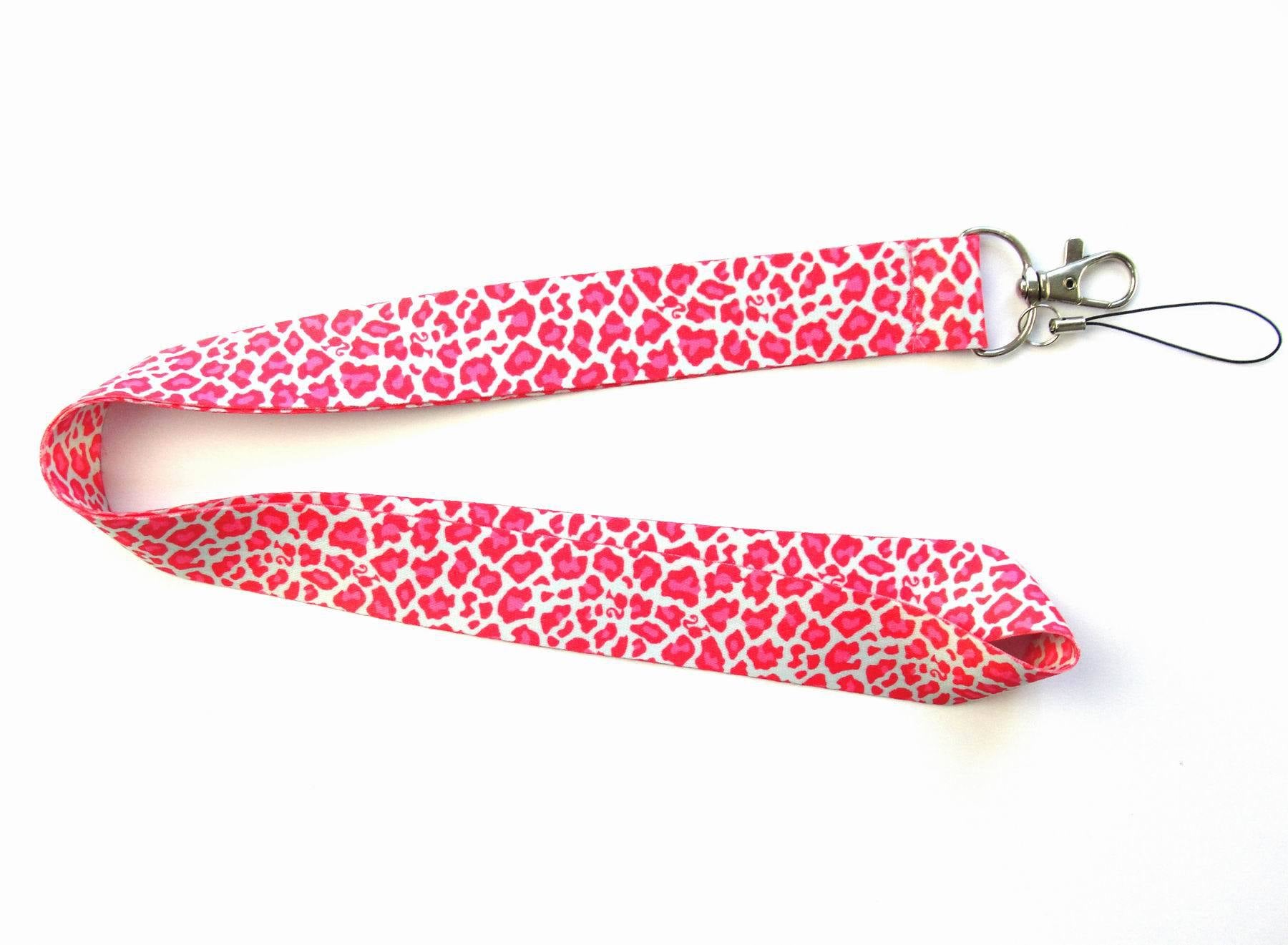 Fashion Classic Leopard Lanyards for ID Holders Work Pass Card Cellphone Name Badges Neck Strap with Keyring