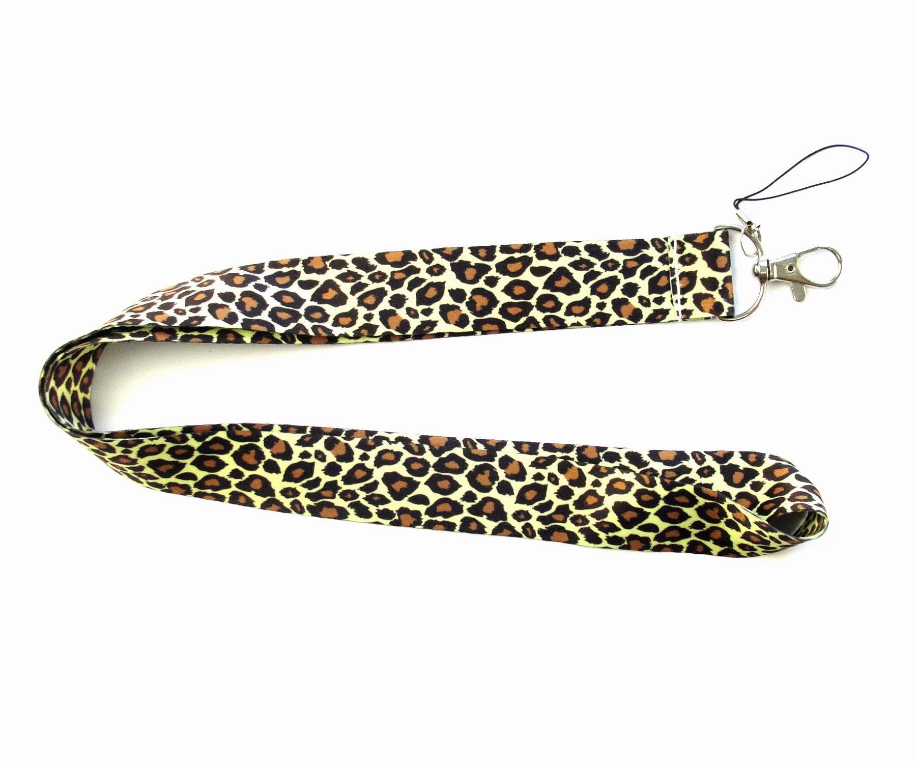 Fashion Classic Leopard Lanyards for ID Holders Work Pass Card Cellphone Name Badges Neck Strap with Keyring