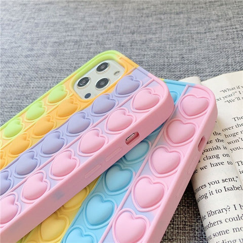 Image of IPhone 11 12 Pro Max Mini Cactus Model Relive Stress Popit Push Bubble Phone Case Cover For X XS XR XSMAX 8 Plus Silicone Cover