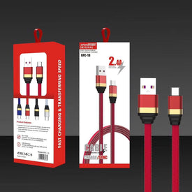 Flat usb cable 2A Fast Charging for iPhone iPad Android V8 & Type C