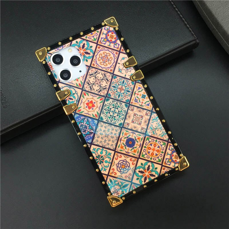 Luxury Glitter Retro Flower Cover Case for iPhone models