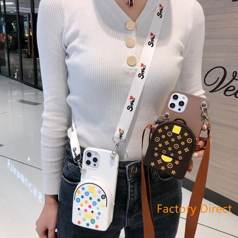 Image of 2021 new Samsung J sery J2 4 5 6 7 prime handbag case J330 J530 J720 J730 J750 J6 J8 2018 brand pattern design case with card wallet change purchase key card bag with cross body strap back cover