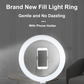 10 Inch LED Ring Light Dimmable Selfie Lamp with Tripod Photography Camera Phone Light for Makeup Video Live