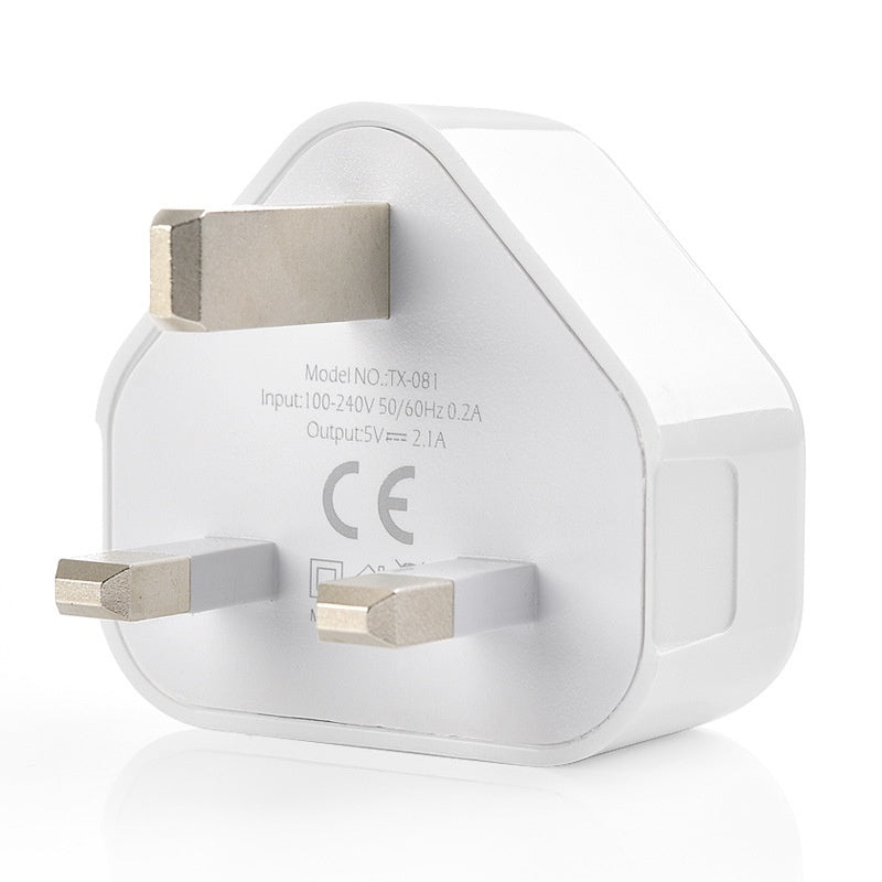 UK Plug Single USB Adapter Mains 3 Pin Plug USB Adaptor Wall Charger Travel Charging Cable 5V 1A For all mobile phones