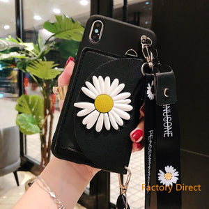 iphone 14 13 pro max lovely daisy flower phone case apple 12 mini 11 pro max with strap