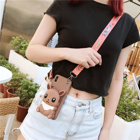 Image of Oneplus 8 8T 8pro one plus 7 7t pro Case Coin Purse Wallet 1+ 8 7 pro Phone Stand Case Neck Strap