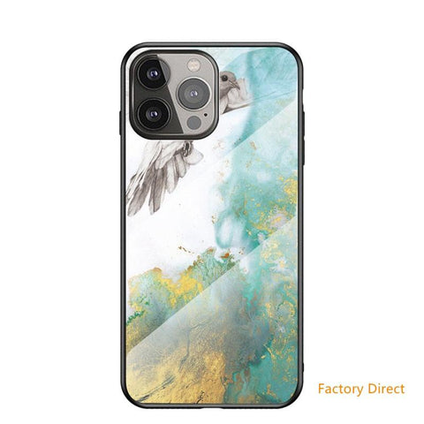 Image of Marble design glass back cover case for Samsung A2 Sery