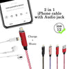 2 in 1 iPhone Dual Lightning Adapter Audio music jack 2A fast Charging Cable