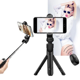 3 In 1 Selfie Stick Phone Tripod Extendable Monopod with Bluetooth Remote for Smart phones