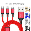 3 in1 2A Fast Charging Braided Cable for iPhone Android Type C