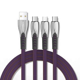 5ft extra long 3in1 3A High Speed Charging Cable Charger for ios Micro USB Android and Type C