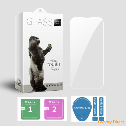 Image of 2.5D 9H Real tempered glass for iPhone 14 13 12 11 pro max X 8 7 all models with clean kits