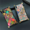 Samsung Note 20 Ultra S20 Plus S10 S21 PLUS S8 S9 9 10 8 J4 J6 M21 31 51 Luxury Plaid Flower Square Phone Cover Case with ring holder