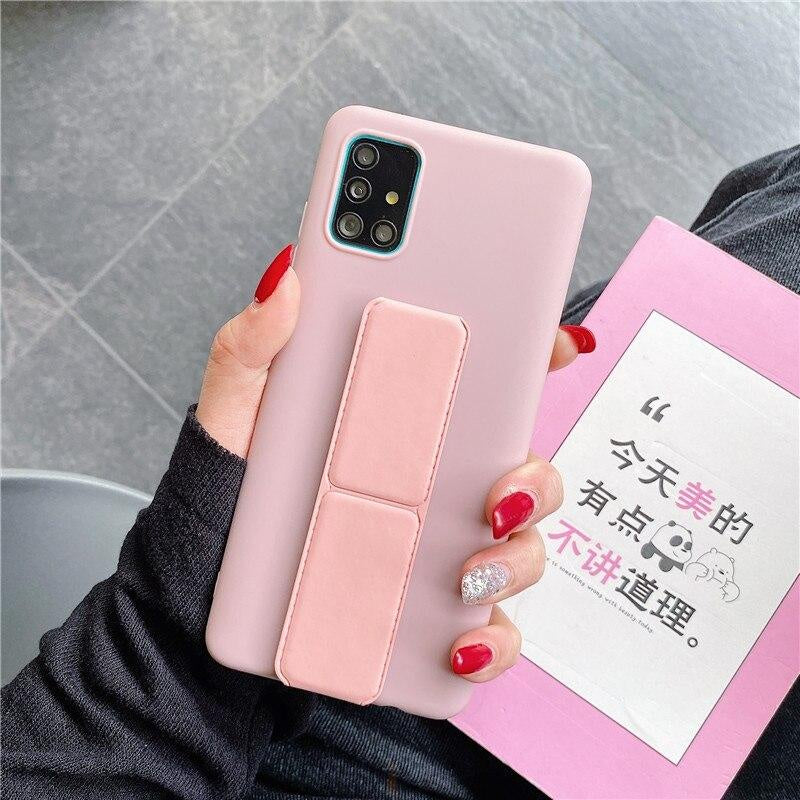 Support Magnetic Car Holder Phone Stand Silicone Case For Samsung Galaxy models S20 S21 note20 note20plus galaxy s21 plus ultra fe s30 j2 core prime pro bumper with holder phone stand