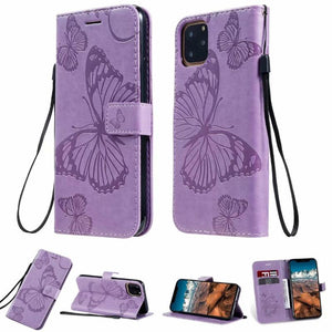 3D Butterfly Flip Leather phone Case for iphone models