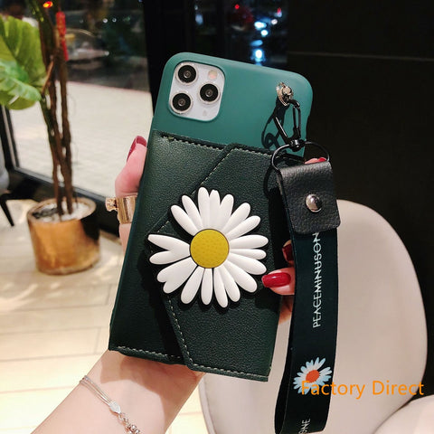 Image of New Samsung J sery J2 4 5 6 7 prime Go pop it case J330 J530 J720 J730 J750 J6 J8 2018 white flower case with card wallet change purchase key card bag with cross body strap back cover