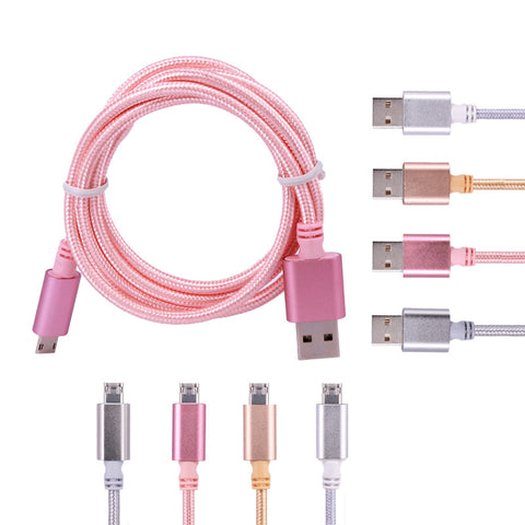 Image of 3ft colorful Braided USB charger cable for iPhone Android Micro USB Type C