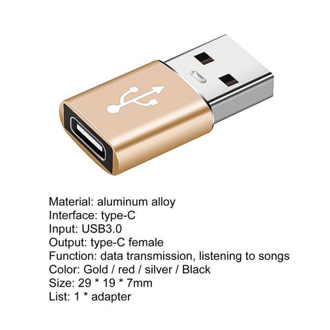 Image of 4 Color Optional Lightweight Portable Charging Type-C to USB 3.0 Adapter Converter Connector for ios Android
