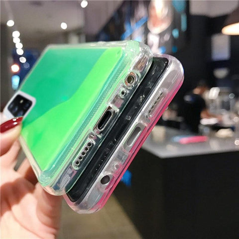 Image of Samsung A sery J sery model Liquid Luminous Neon Sand Case Quicksand Glow In The Dark