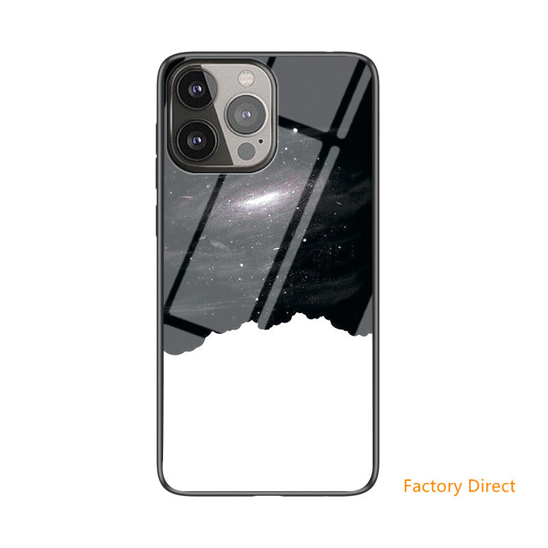 Stars Sky design Tempered Glass phone Case For GOOGle pixel models