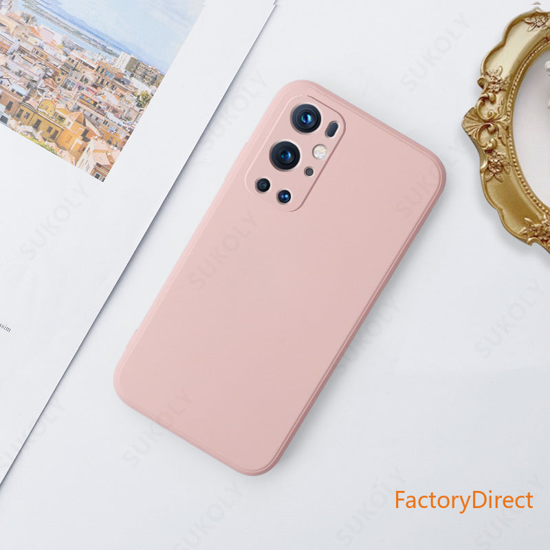 Liquid Silicone Soft Case For OnePlus 9R 9 Pro 8T 8 Pro Shockproof Square Candy Color Phone Case Camera Protective Cover