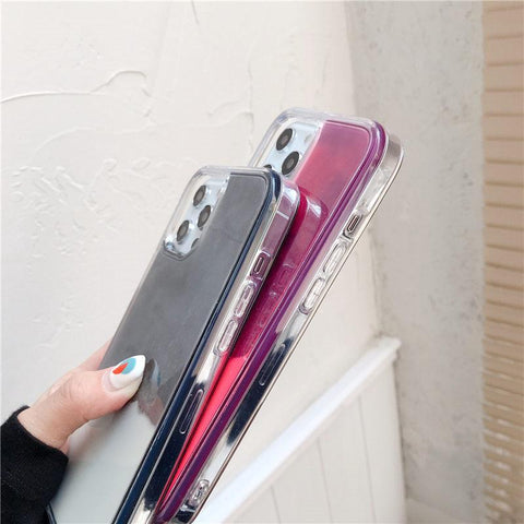 Image of Quicksand Luminous Phone Case For iPhone 12 11 12 Pro Max XR XS Max X 7 8 Plus 12 Mini 12Pro 12 11 Glitter Neon Sand Back Cover