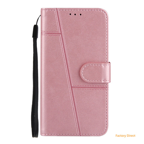 Image of Galaxy A02S A12 A13 A22 A21S A51 A71 Stylish Flip case Samsung A22 A32 A42 A52 A72 4G 5G Luxury Shockproof Grid pattern Leather flip cover with stand holder and card slot window hole wallet back cover Samsung A01 A10 A11 A20 A30S A50 A50S