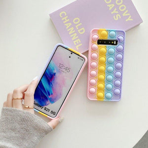 Samsung phone galaxy s20 s21ultra plus push Pop Bubble Fidget Toys 3D Soft Case For note 20 J2 A 70 models with opp bag packaging