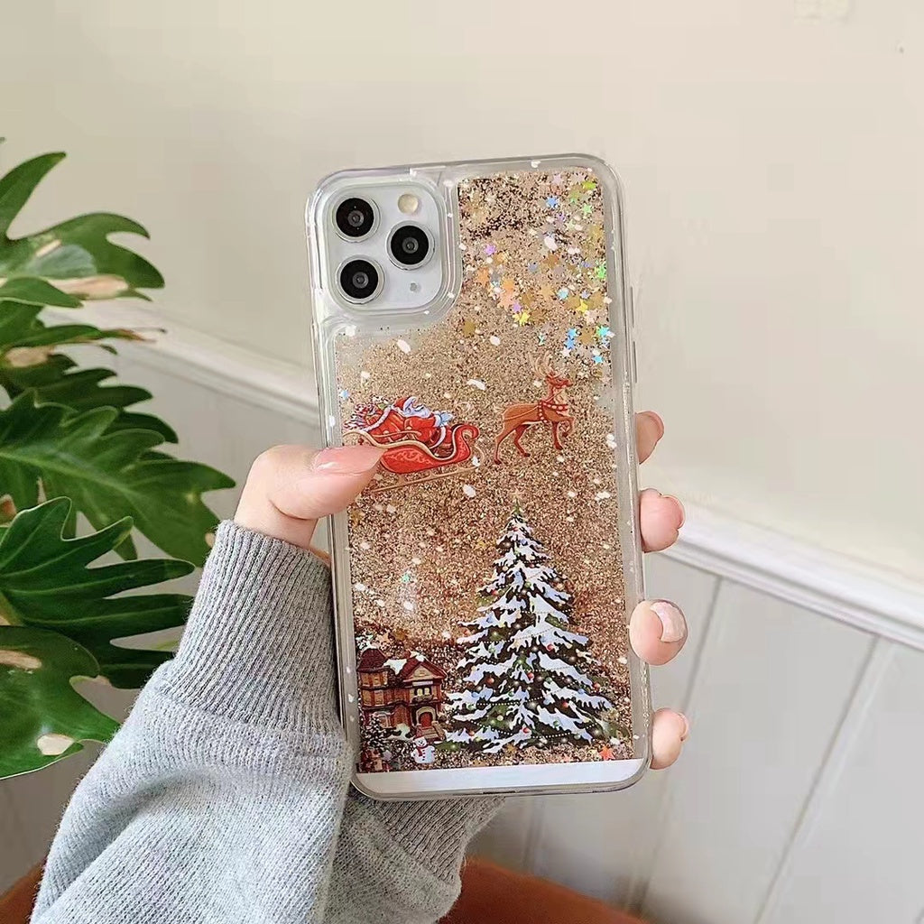 iPhone 12 Pro Max 13 11 stylish Christmas tree snow phone case