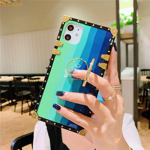 Fashion Gradient Rainbow Square Cover For iPhone models