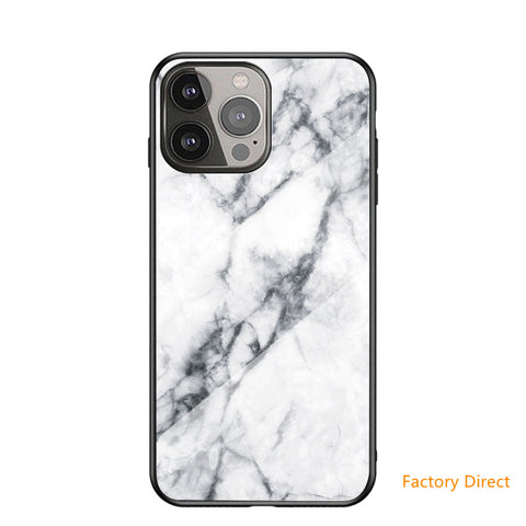 Image of Marble design glass back cover case for iPhone 13 12 11 latest apple phone models