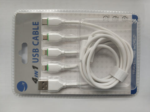 Image of 4.2A 3ft 4 in1 Cable micro USB / 2-Lightning / USB-C