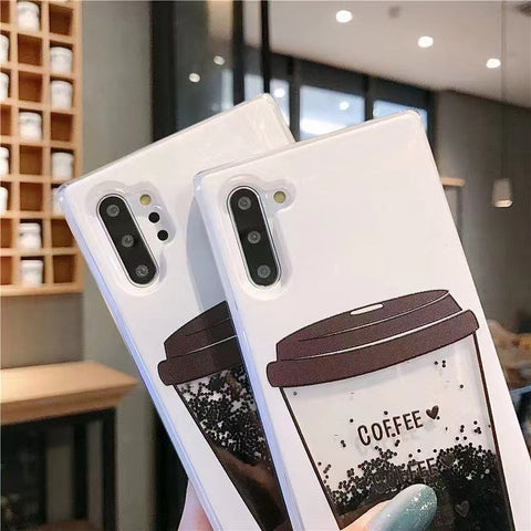 Image of Samsung A5 A7 2017 A6 plus A8 A21S A30 A31 A50 A51 A71 A81 A91 SPECIAL Casing coffee cup glitter liquid quicksand phone case For Samsung J310 J510 J710 M60S M80S Back cover