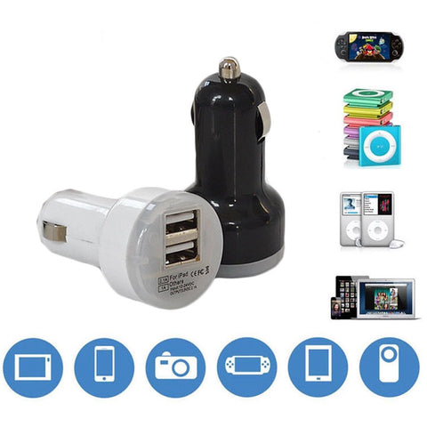 Image of 5V 1A Dual USB Port Car Charger with LED light