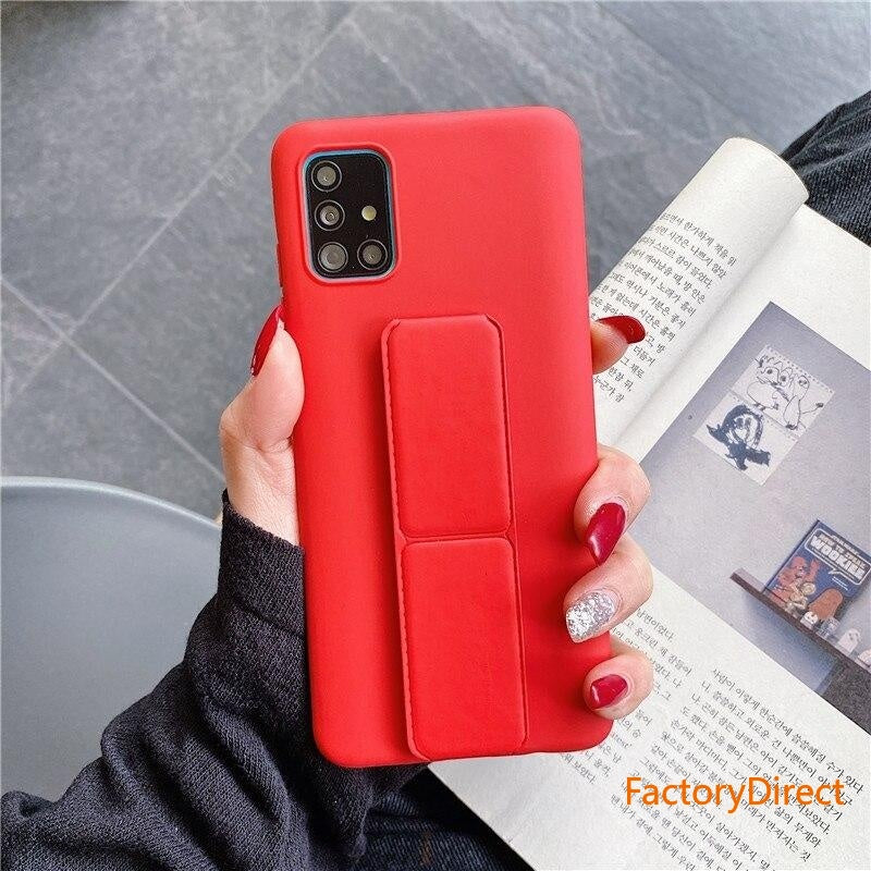 Support Magnetic Car Holder Phone Stand Silicone Case For Samsung Galaxy models S20 S21 note20 note20plus galaxy s21 plus ultra fe s30 j2 core prime pro bumper with holder phone stand