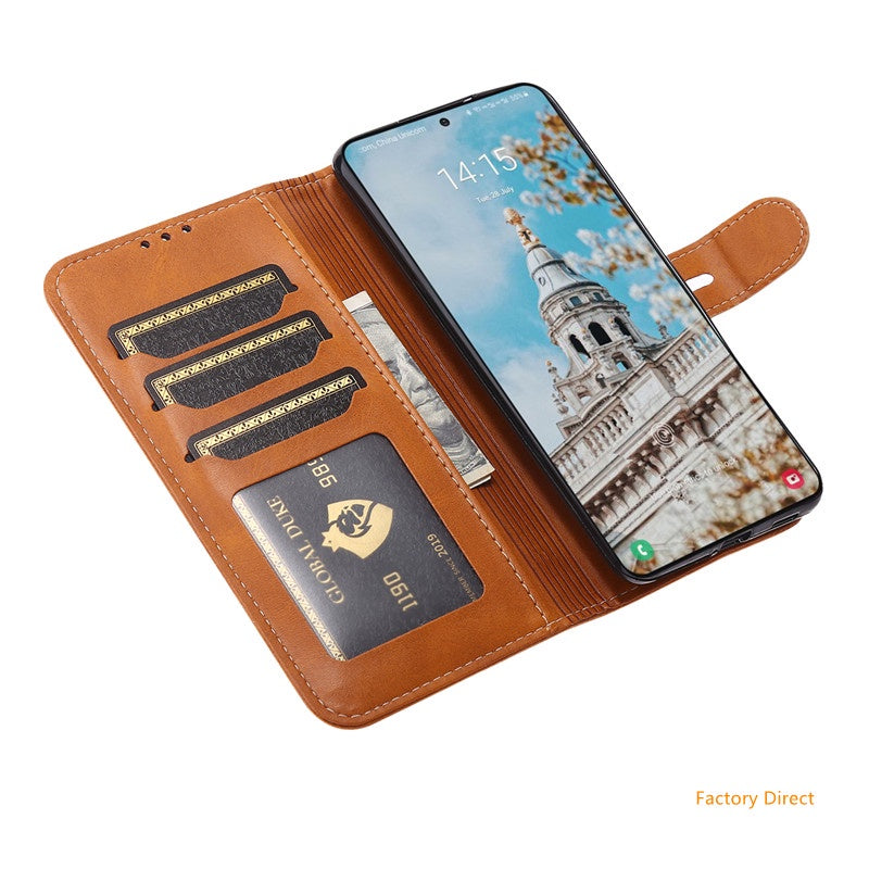 Samsung Note 9 10 20 ultra Galaxy J4 prime J415 J6 plus Casing Luxury Shockproof  Leather phone case with stand holder and bank card slot photo window wallet back cover For Samsung M10 M20 M30S M60S M80S with magnetic plate