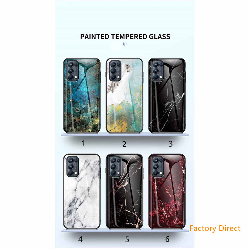 Marble design glass back cover case for Samsung A1 Sery