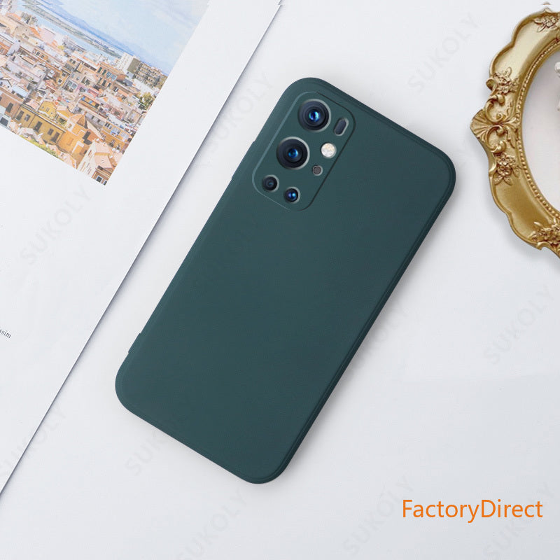 Liquid Silicone Soft Case For OnePlus 9R 9 Pro 8T 8 Pro Shockproof Square Candy Color Phone Case Camera Protective Cover