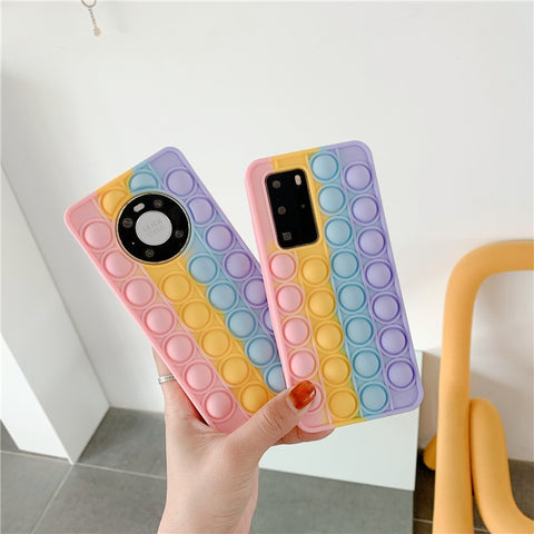 Image of Samsung phone galaxy s20 s21ultra plus push Pop Bubble Fidget Toys 3D Soft Case For note 20 J2 A 70 models with opp bag packaging